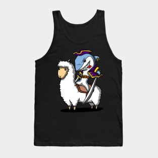 Shark Pirate Riding Llama Tank Top